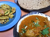 チキンマサラ・人参と蓮根のサブジ