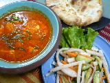 チキンカレー・ナン・サラダ